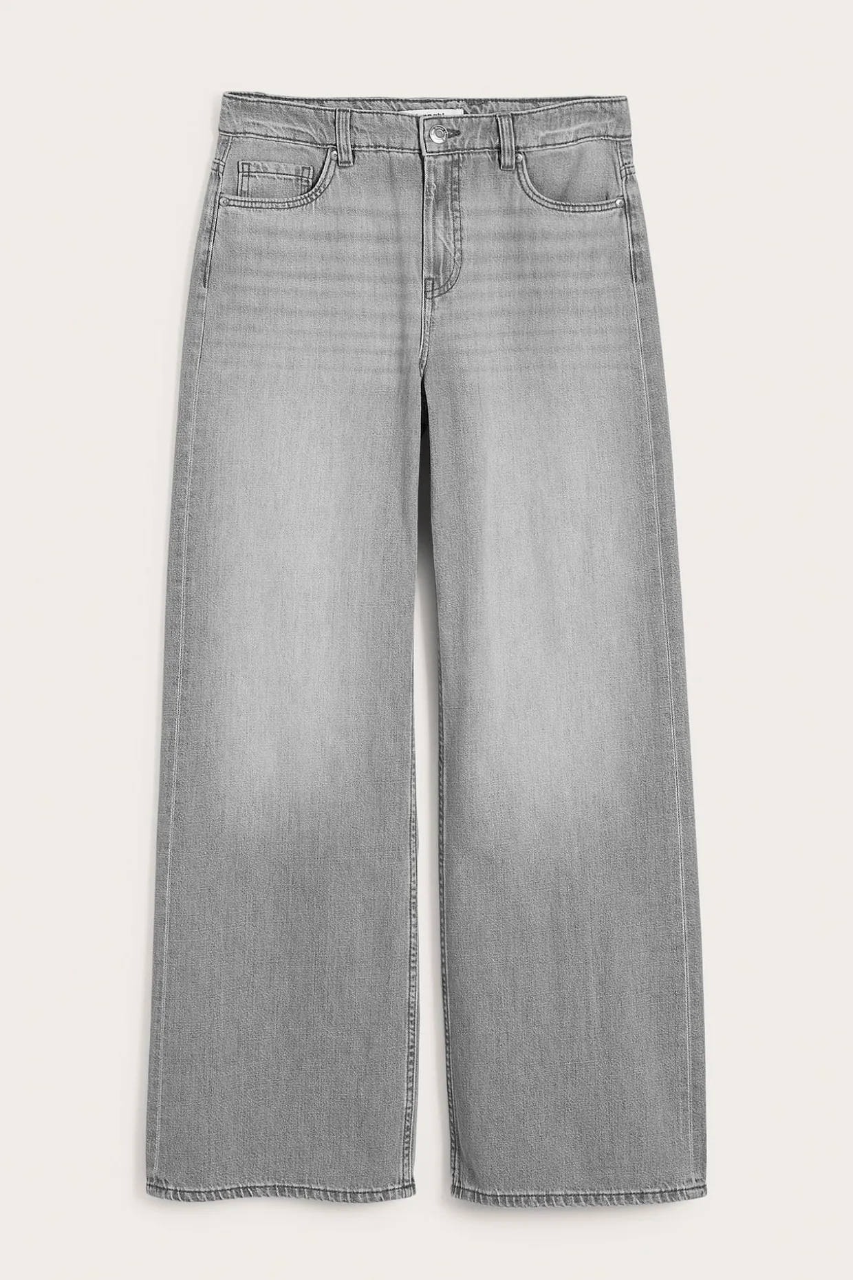 Wide jeans high waist | Vaaleanharmaa | Naiset | Kappahl