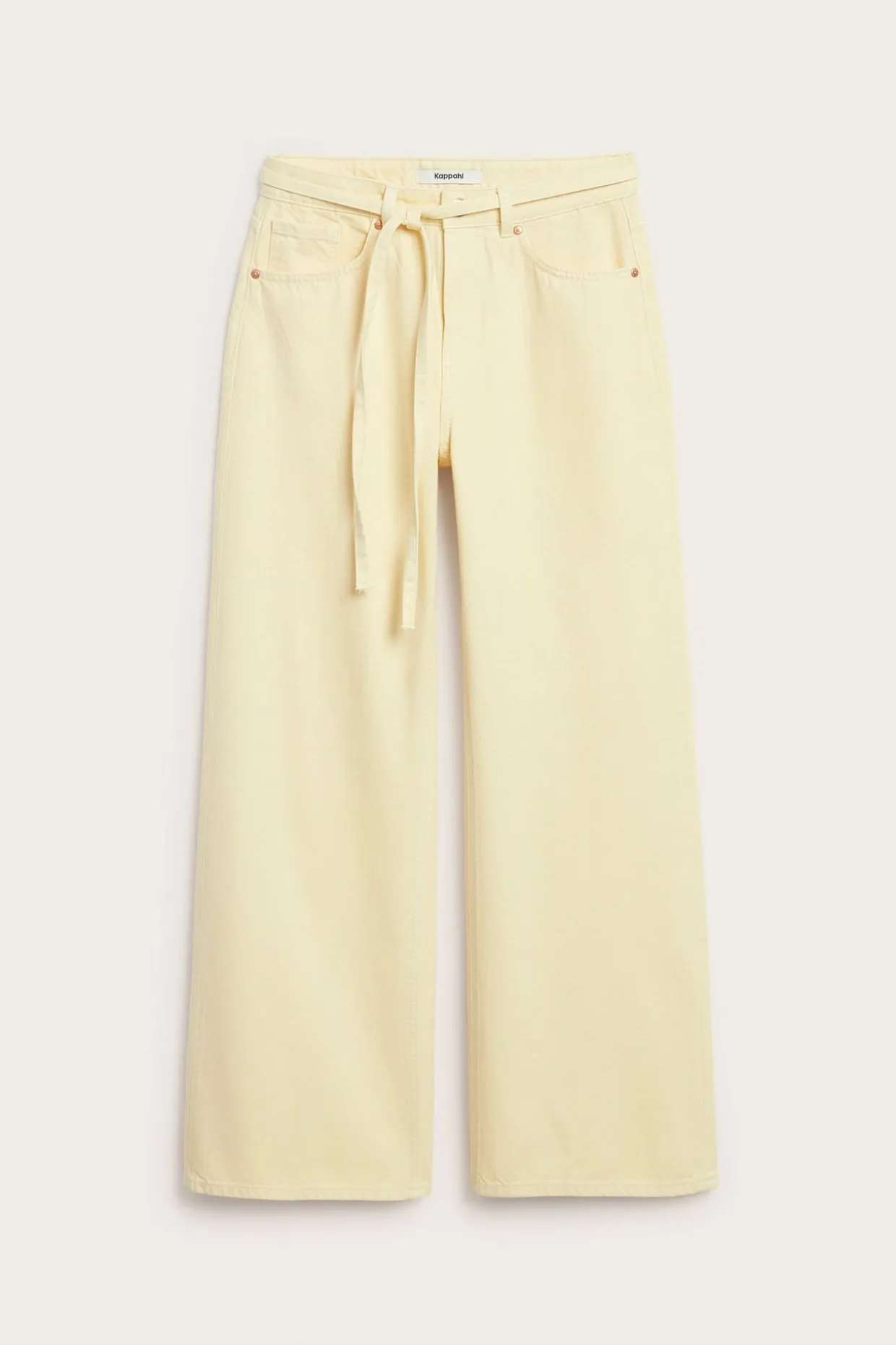 Wide jeans high waist | Vaaleankeltainen | Naiset | Kappahl
