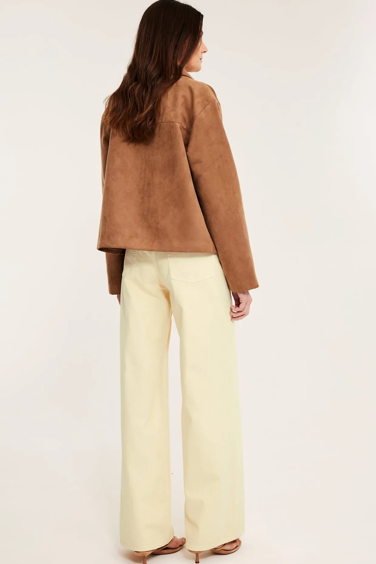 Wide jeans high waist | Vaaleankeltainen | Naiset | Kappahl