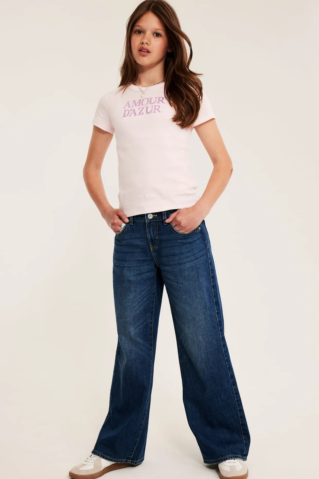 Wide jeans low waist | Tumma denim | Lapset | Kappahl