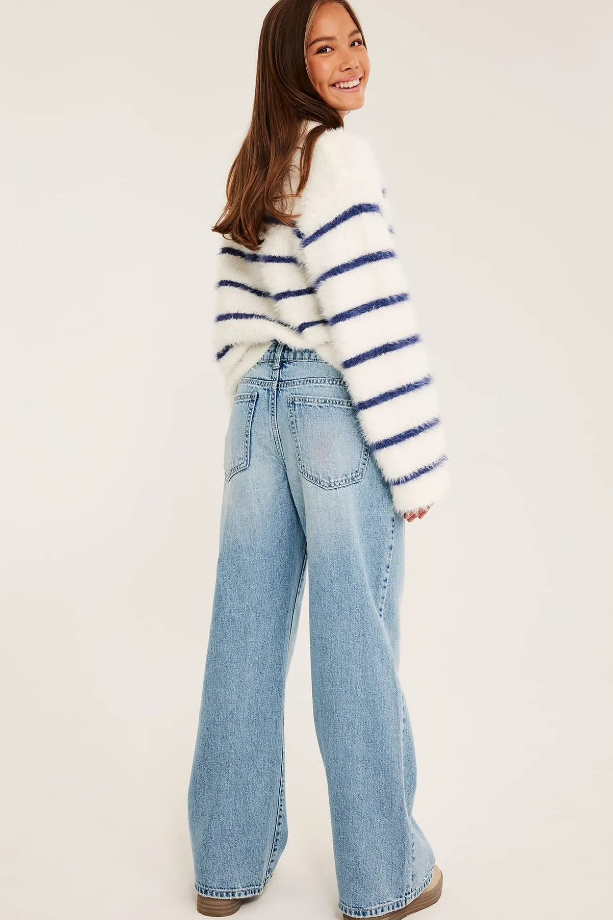 Wide jeans low waist | Vaalea denim | Lapset | Kappahl