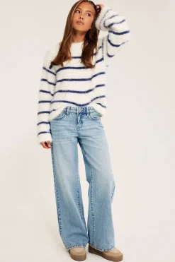 Wide jeans low waist | Vaalea denim | Lapset | Kappahl