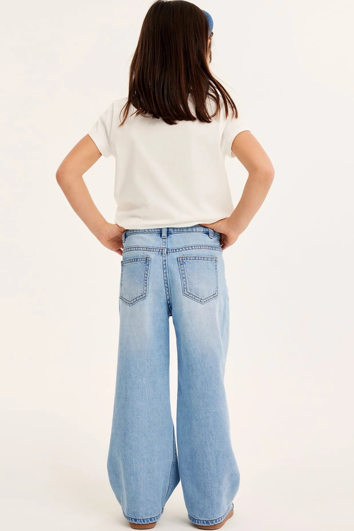 Wide jeans mid waist | Vaalea denim | Lapset | Kappahl