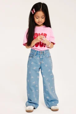 Wide jeans mid waist | Vaalea denim | Lapset | Kappahl