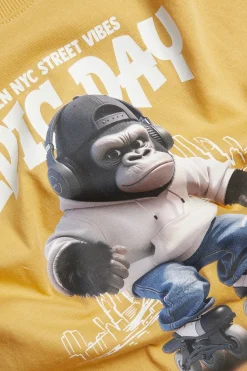 Ylisuuri t-paita, jonka etupuolella on gorillapainatus | Keltainen | Lapset | Kappahl
